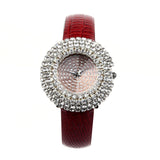 Women Luxury Starry Leather Inlay Diamond Quartz watches