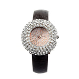 Women Luxury Starry Leather Inlay Diamond Quartz watches
