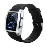 Hot Top Men's Fashion LED Light Flash Turbo Speedometer Watch