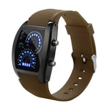 Hot Top Men's Fashion LED Light Flash Turbo Speedometer Watch