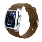 Hot Top Men's Fashion LED Light Flash Turbo Speedometer Watch