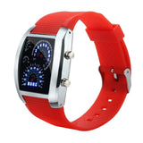 Hot Top Men's Fashion LED Light Flash Turbo Speedometer Watch