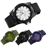 New 2019 Men's Fashion Sport Braided Canvas Belt Watch
